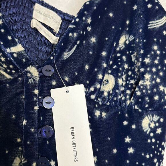 Urban Outfitters Rooftop Constellation Velvet Slit Dress M - Picture 3 of 7